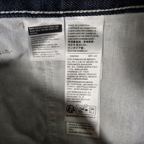 Levi’s 555 Carpenter Relaxed Straight Dark Blue Utility Jeans Denim Mens 36x32 - Picture 10 of 11